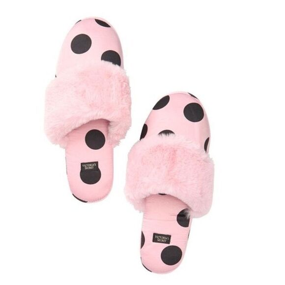 Victoria's Secret Shoes - Victoria's Secret Satin Polka Dot Slippers